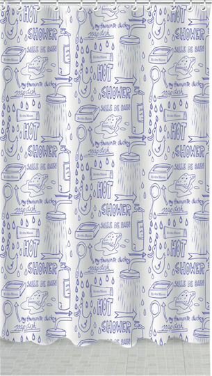 Cyclops Shower Κουρτίνα Μπάνιου Υφασμάτινη 180x200cm Λευκή