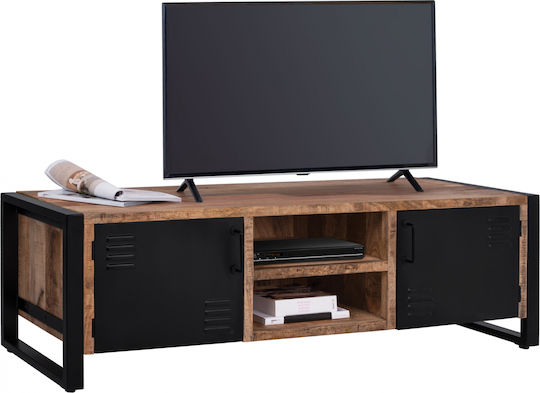 TV-Ständer aus Metall und Massivholz Mango M160xT45xH51cm HomeMarkt