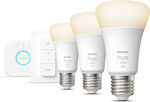 Philips Smart Λάμπες LED 9.5W για Ντουί E27 και Σχήμα A60 Θερμό Λευκό 1055lm Dimmable 3τμχ