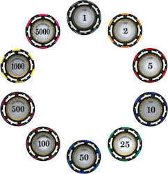 Modiano Σετ 25 Αριθμημένες Μάρκες Poker 13.5gr