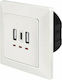 LogiLink Power Socket with 3 USB Ports White