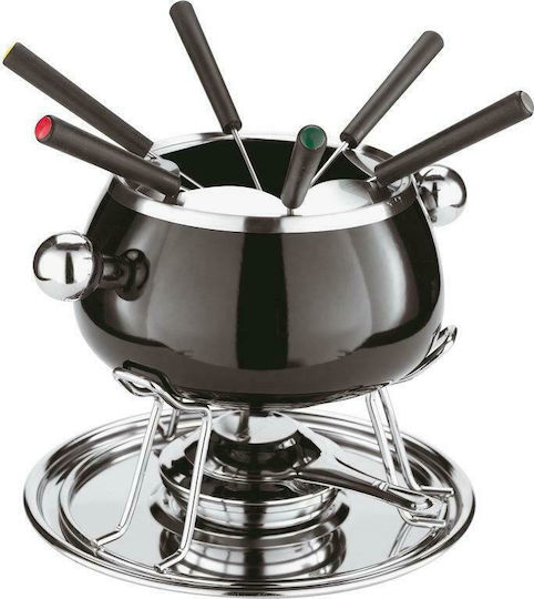 Paderno Fondue-Topf mit Teelicht aus Edelstahl Silber 20x20x18cm