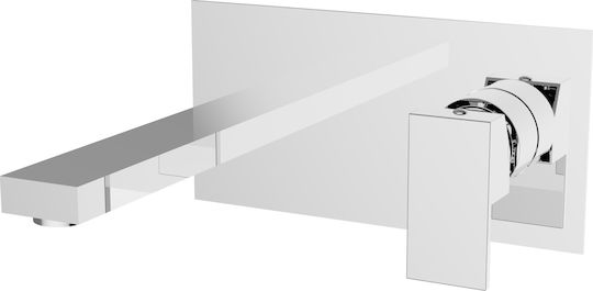 Ottone Meloda Lexus Built-in Mixer & Spout Set for for Bathroom Sink 1 Exit Silver