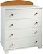 Felicia Baby Dresser with 4 Drawers White 80x46x97cm