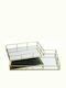 Aria Trade Metallic Rectangular Decorative Tray with Mirror 2pcs