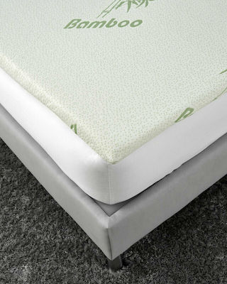 Pennie Single Bed Memory Foam Mattress Topper Anosis with Bamboo Fibers & Removable Cover 100x200x5cm