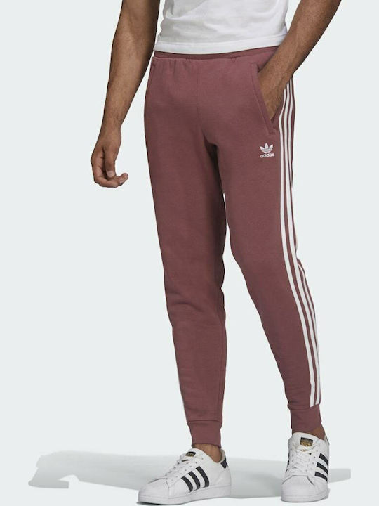Adicolor Classics 3 Stripes Παντελόνι Φόρμας με Λάστιχο Quiet Crimson