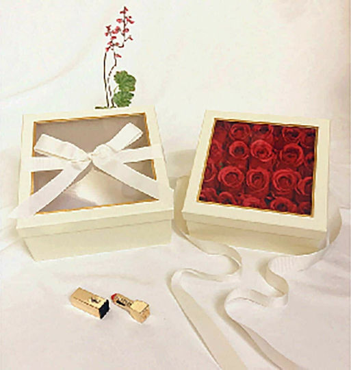 JK Home Decoration Χάρτινο Τετράγωνο Κουτί Χάρτινο Κουτί για Δώρο Μπεζ