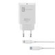 Cellular Line Cellular Line Handyladegerät mit USB-C Ausgangsanschlüsse und Kabel USB-C - Lightning 20W Weiß