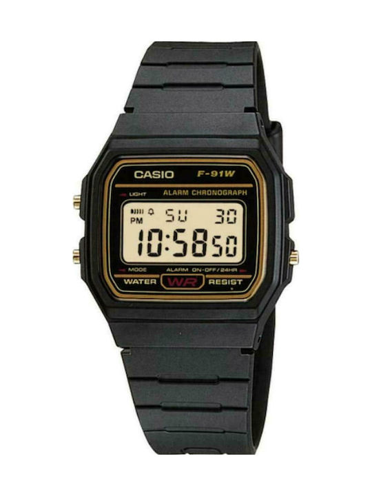 Casio Collection Digital Ceas Baterie cu Negru Brățară din cauciuc