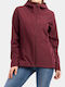 Shelbe Raschel Women's for Hiking Short Sports Softshell Jacket Waterproof and Windproof for Winter with Hood Burgundy
