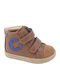 Leather Kids Boots with Velcro Brown