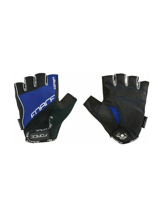 Force Grip 5 Half Finger Cycling Gloves Adults with Gel Blue