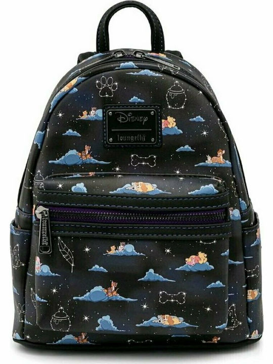 Loungefly Classic Characters on Clouds Mini Kids Bag Backpack Black 22.5cmx11.2cmx26.2cmcm Disney Classic Clouds