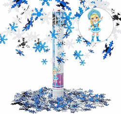 Kanone Party Popper Winter mit Blau Konfetti 150gr 1Stück