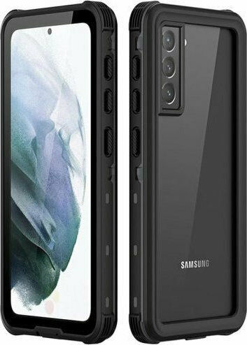 Redpepper Shockproof 360 Full Cover Plastic 2mm Waterproof Transparent / Black (Galaxy S21)