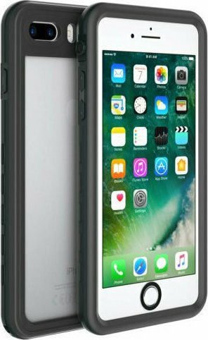 Redpepper Shellbox Cu Touch ID 360 Full Cover Plastic Rezistentă La Apă Transparent/Negru (iPhone 8/7 Plus)