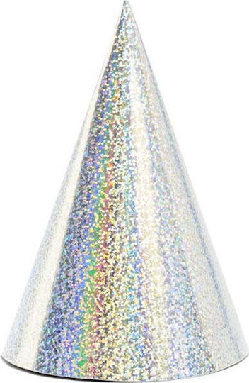 PartyDeco Party Hats Iridescent Silver Party Hat 6pcs 6pcs