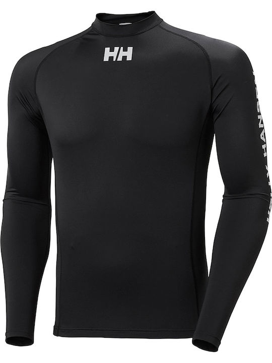 Helly Hansen Waterwear Ανδρική Μακρυμάνικη Αντηλιακή Μπλούζα Μαύρη