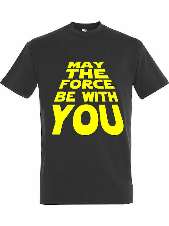 T-shirt Unisex " May The Force Be With You, Star Wars ", Dark grey