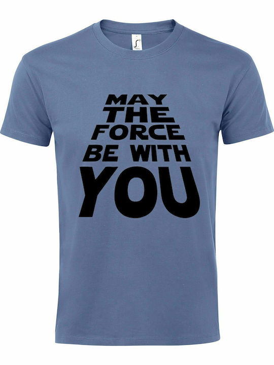 Унисекс тениска " May The Force Be With You, Star Wars ", Деним