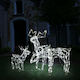 vidaXL Christmas Plastic Outdoor Illuminated Reindeer Figure White Electric 3pcs