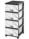 Viosarp Plastic Drawer Unit 4 Tiers White 45.5x37.5x90cm