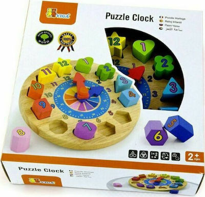 Kids Peg Puzzle Geometric Shape Clock for 2++ Years 12pcs New Classic Toys