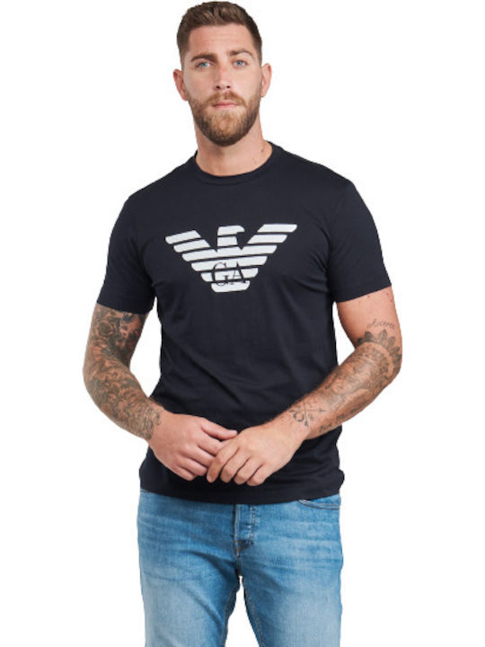 Emporio Armani Ανδρικό T-shirt Navy Μπλε με Λογότυπο