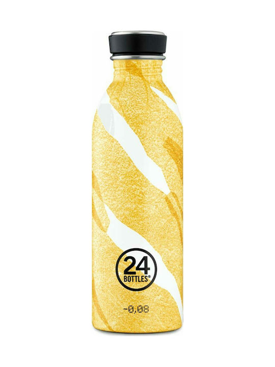 24Bottles Urban Stainless Steel Water Bottle 500ml Yellow Amber Deco