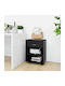 Office Storage Chipboard Cabinet With Wheels & Drawers Black Velvet-Black Metal L46xW36xH59cm