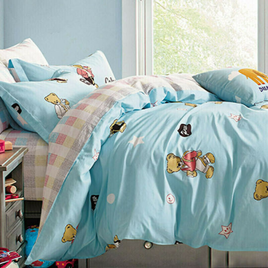 Homeline Kids Duvet Set Single with Pillowcase Light Blue 160x250cm