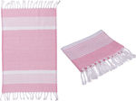 Fouta Beach Towel Pareo Pink with Fringes 70x45cm.