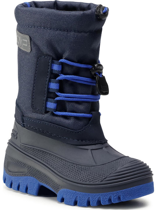 Kids Snow Ankle Boots with Laces Blue