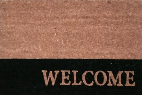 TnS Entrance Mat made of Coir with Anti-slip Backing Welcome Beige 40x60cm