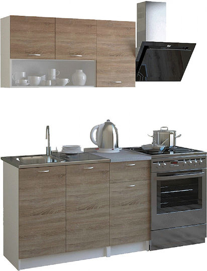 JADIEL Set Dulapuri de Bucătărie Suspendate & de Podea cu Blat de Lucru Sonama / White 460x29.2x120buc JADIEL Set Dulapuri de Bucătărie Suspendate & de Podea cu Blat de Lucru Sonama / White 460x29.2x120buc