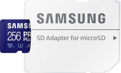 Samsung Pro Plus (2021) microSDXC 256GB U3 V30 A2 UHS-I με αντάπτορα