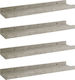 Shelves Wall Grey 4pcs 40x9x3cm