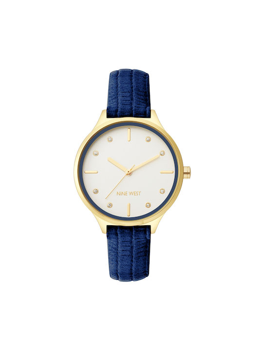 Nine West Watch with Blue Leather Strap