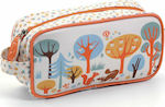 Djeco Mischievous Squirrels Pencil Case with 1 Compartment Orange