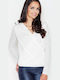 Figl 375 Women's Blouse Long Sleeve with V Neckline Gray 43827