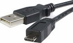 StarTech Regular USB 2.0 to micro USB Cable Μαύρο 2m (UUSBHAUB2M)