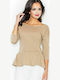 Figl 233 Women's Blouse Cotton with 3/4 Sleeve Beige 44527