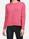 Only Women's Long Sleeve Crop Sweater Fuchsia