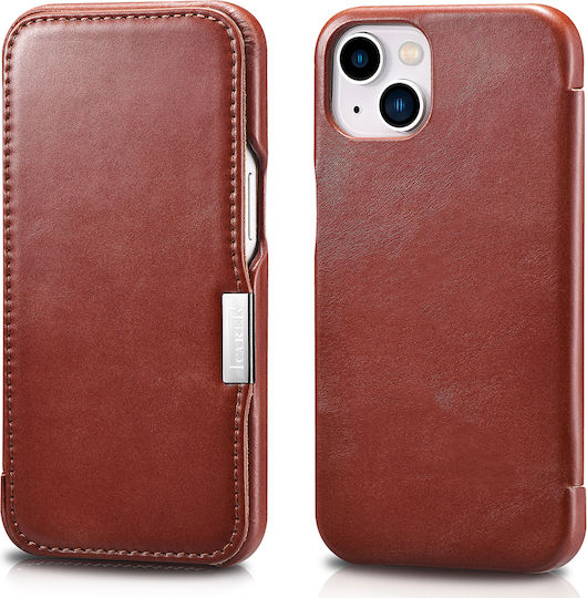iCarer Metal Clip Vintage Book Δερμάτινο Κόκκινο (iPhone 13 mini)