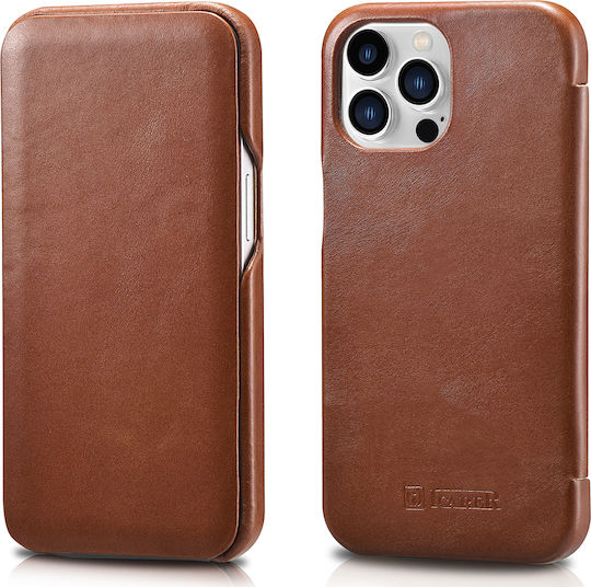 iCarer Curved Edge Vintage Book Δερμάτινο Καφέ (iPhone 13 Pro Max)