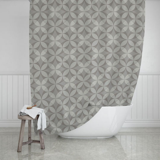 Estia Flower Life Duschvorhang Stoff 180x200cm Grey