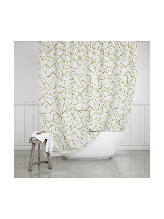 Estia Abstract Fabric Shower Curtain 180x200cm Λευκό