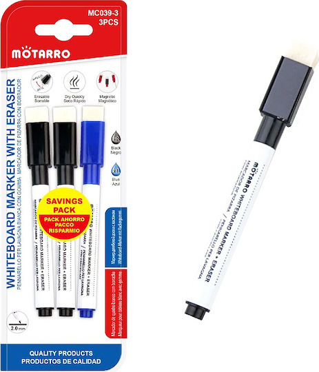 Motarro Motarro MC039-3 Μαρκαδόροι Πίνακα Σετ 3 χρώματα