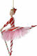 Christmas Ballerina Ornament Red 6x6cm